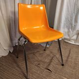 Orange plastic chair 1970