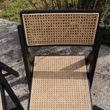 4 chaises pliantes en rotin et bois noir par H&M