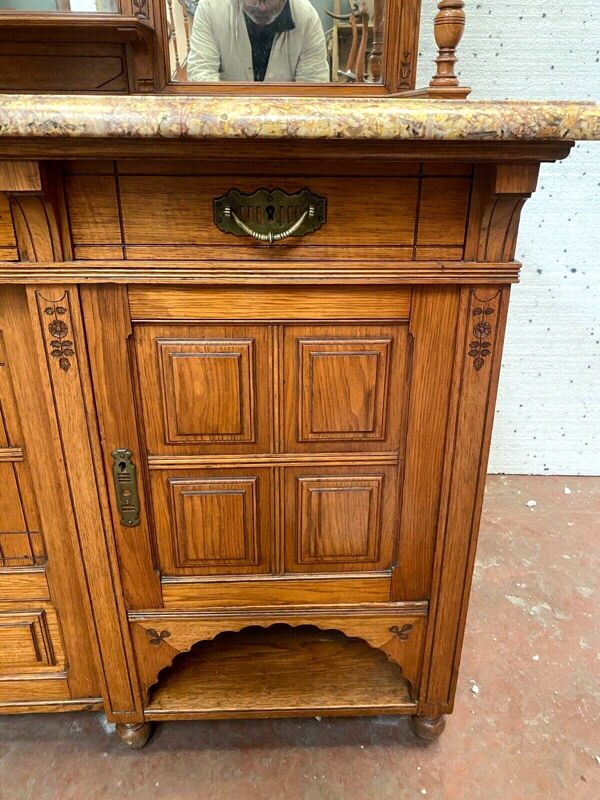 Buffet vitrine de style Louis XVI en bois massif XIX siècle