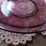 Round dish in Véréco amethyst glass