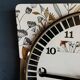 Vintage formica clock silent wall pendulum 60s "Jaz flowers"