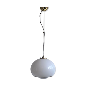 Mid century plastic and brass 'bud' pendant lamp by Guzzini for Meblo, Slovenia, c.1970