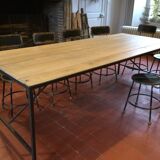 Wood and iron dining table
