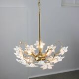 Vintage Italian Murano Glass Flower Chandelier