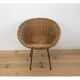 Rattan and wicker basket armchair, 50s-60s