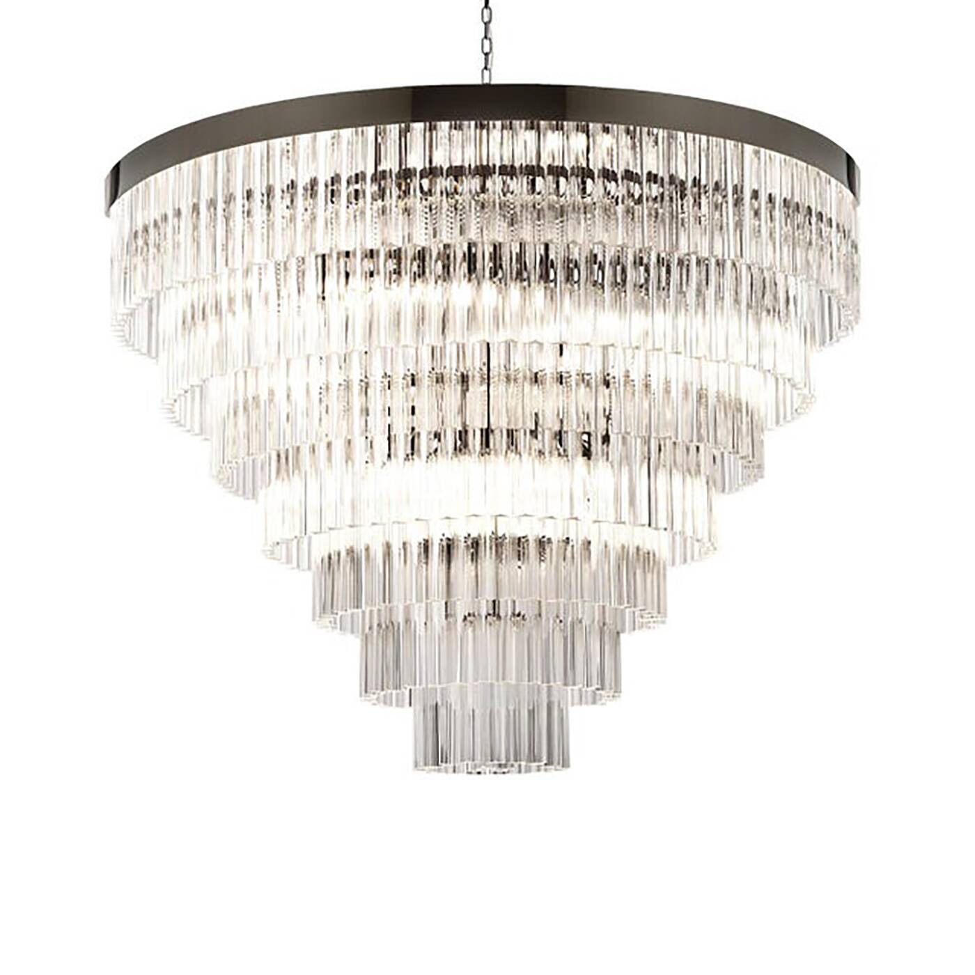Contemporary “belt” chandelier in Murano glass Triedro