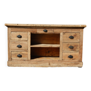 Old shop counter - Trade furniture with 13 walnut drawers