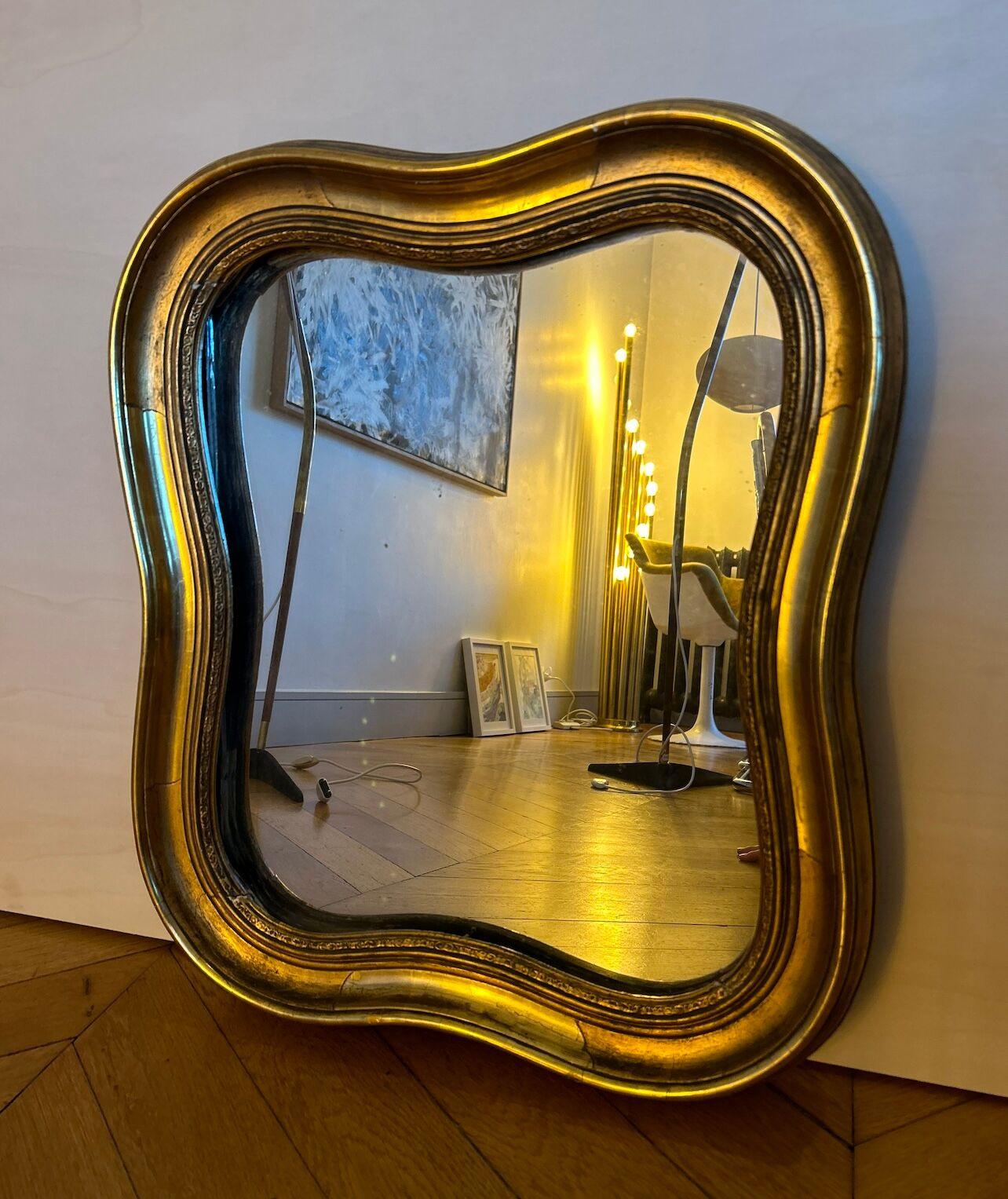 Gilded wood mirror