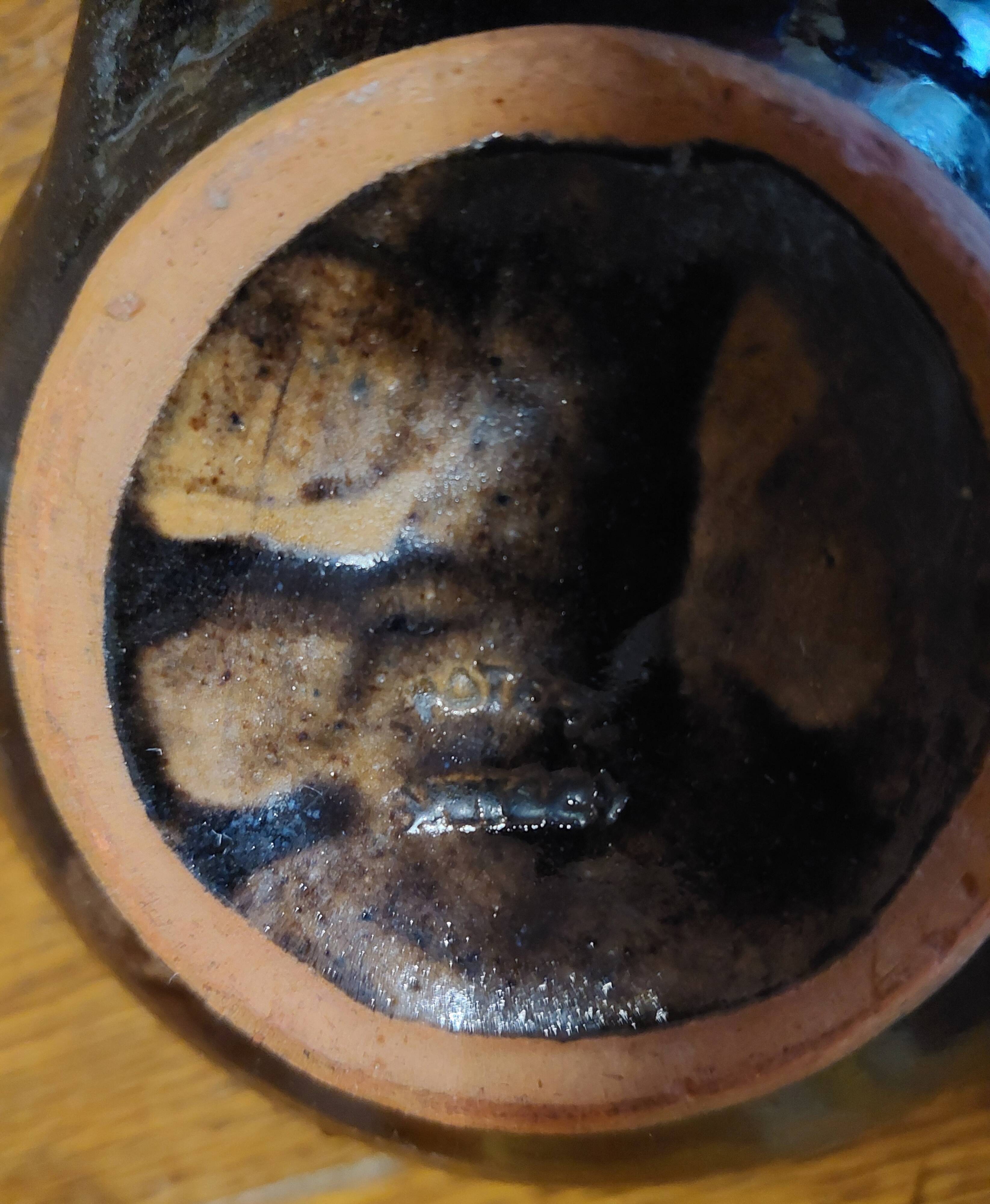 Paire de cassolettes en terre cuite vernissée Alsace