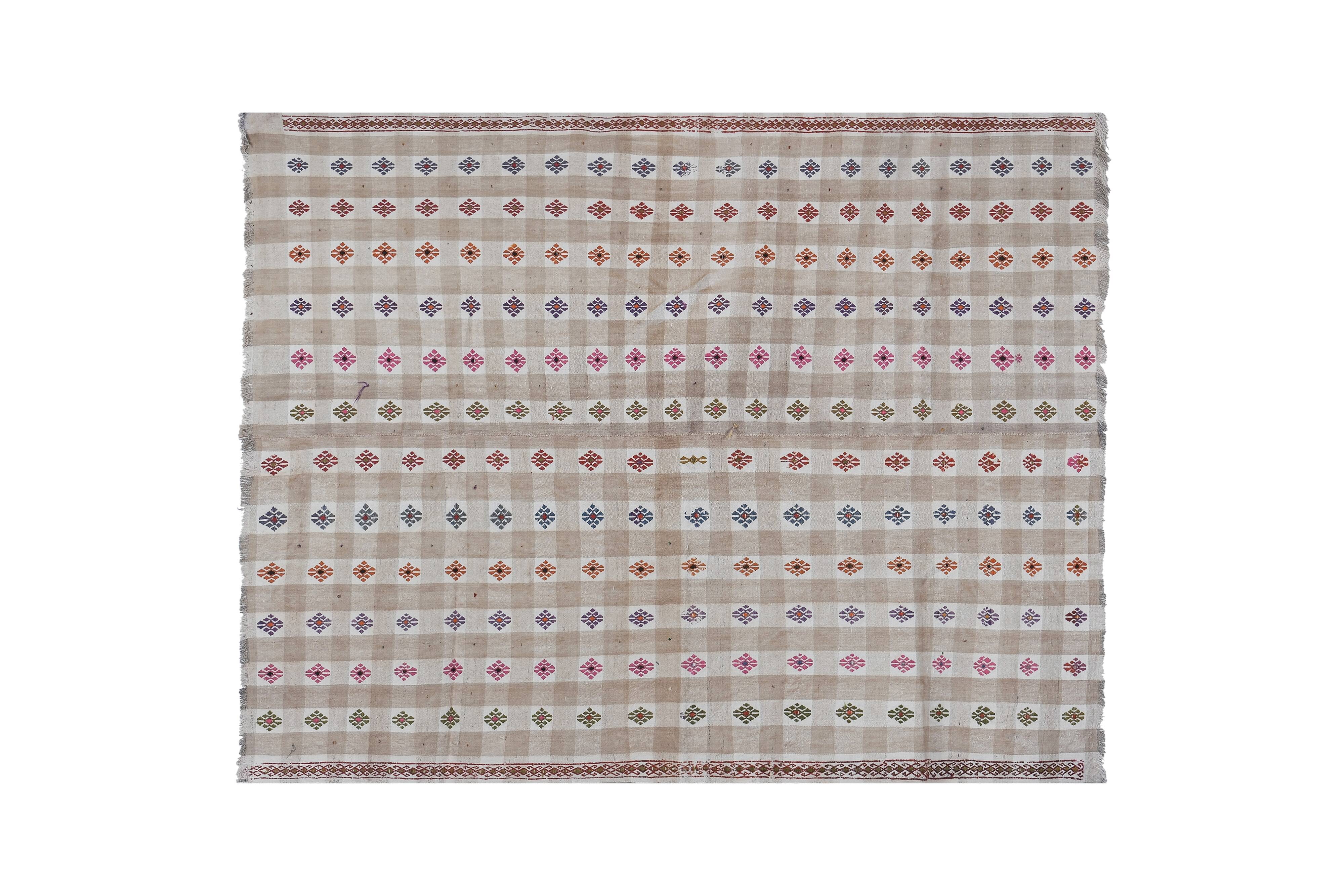 Vintage Turkish Oushak Rug Handwoven 183x250 cm