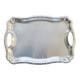 Vintage rectangular stainless steel tray - Molded edge