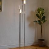 Modernist metal and glass floor lamp