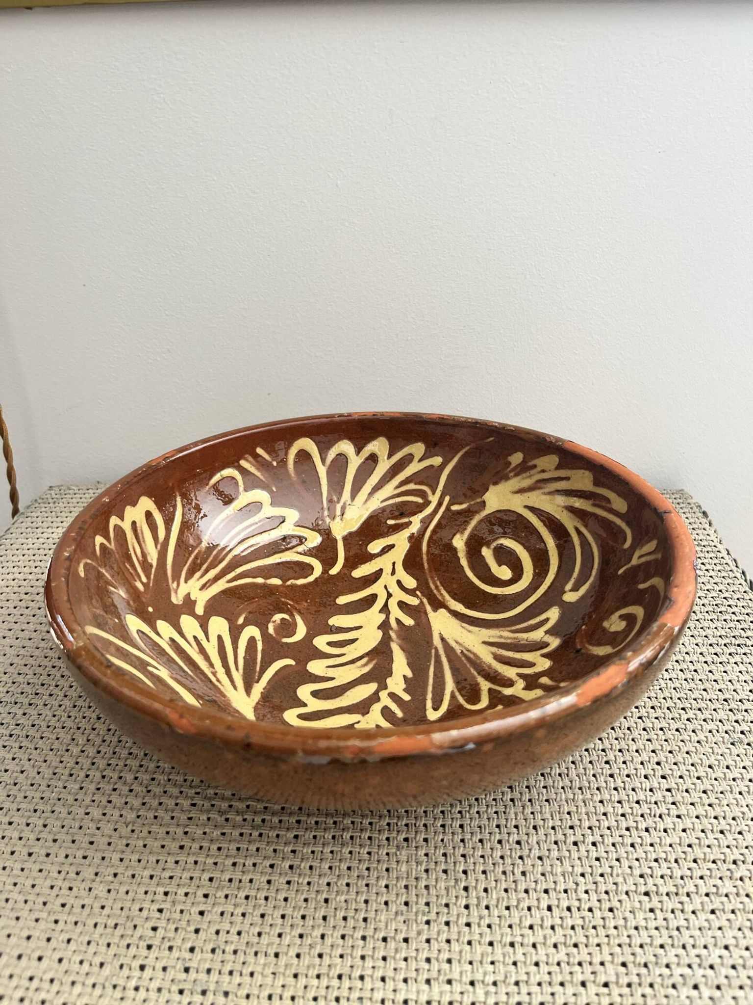 Glazed terracotta salad bowl
