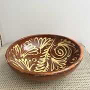 Glazed terracotta salad bowl