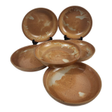 Set of 6 hollow plates in Puisaye stoneware