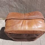 Vintage leather pouf