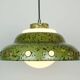 Mid century pendant light enamel metal white glass 1960s