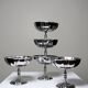 5 vintage-style bistro-style stainless steel dessert bowls on feet