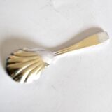 Vintage silver-plated sugar spoon Gulden Alsace shell design 15cm