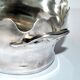 Antique glass cooler in silver metal - corbeille verrière à glace