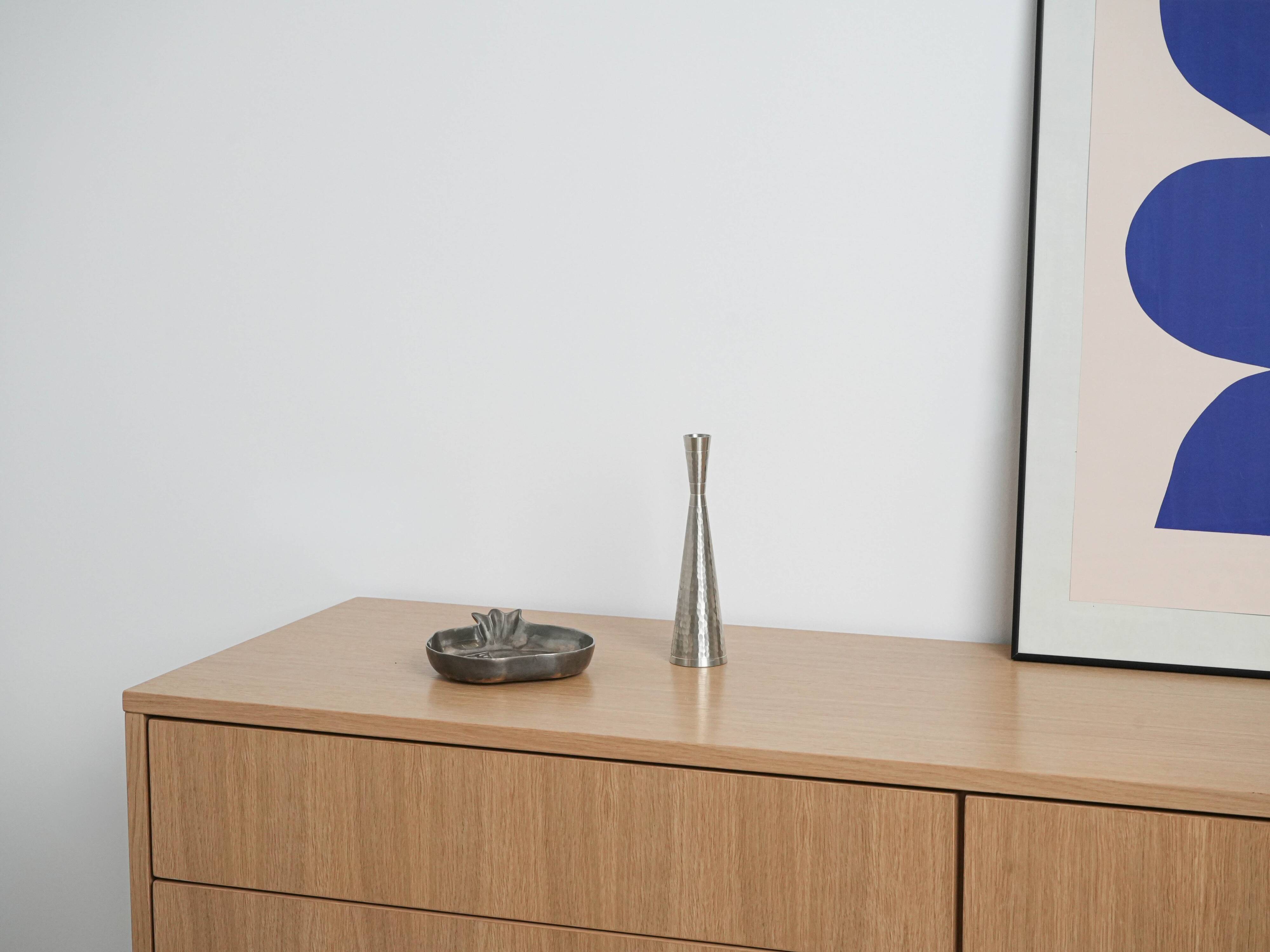 Metal candlestick, Italian design, 1970s, made in Italy