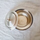 Sugar bowl, pot or cup with lid in Brushed Silver Metal 8Gr