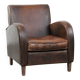 Vintage sheepskin leather design armchair in a dark cognac colour