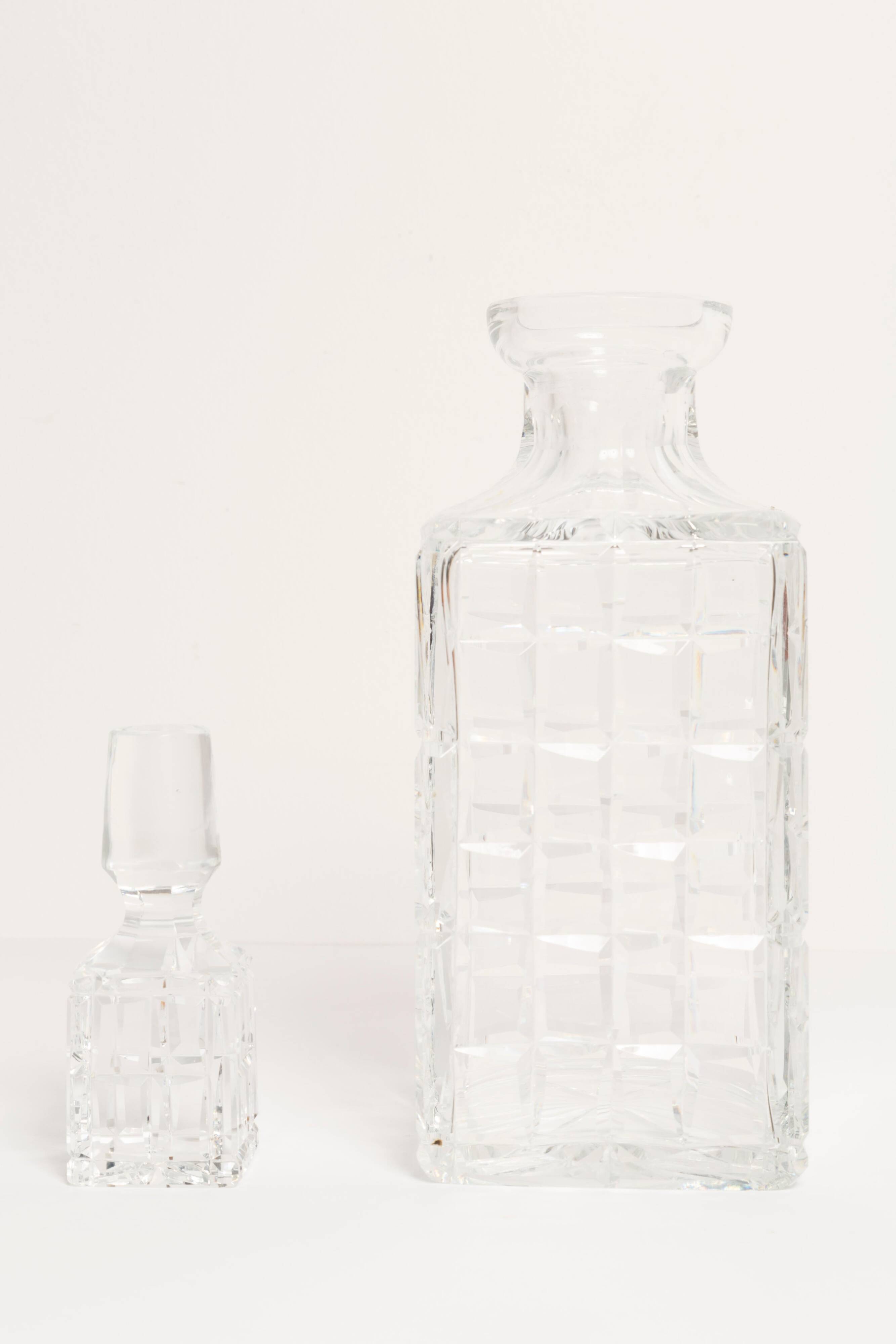 Mid-Century Transparent Crystal Carafe with Stopper, Europe, 1960s