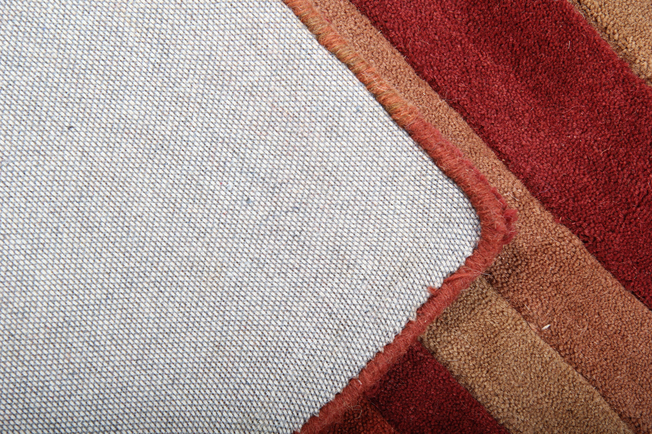 Hand woven traditional striped rug, wool red area rug- 200x290cm