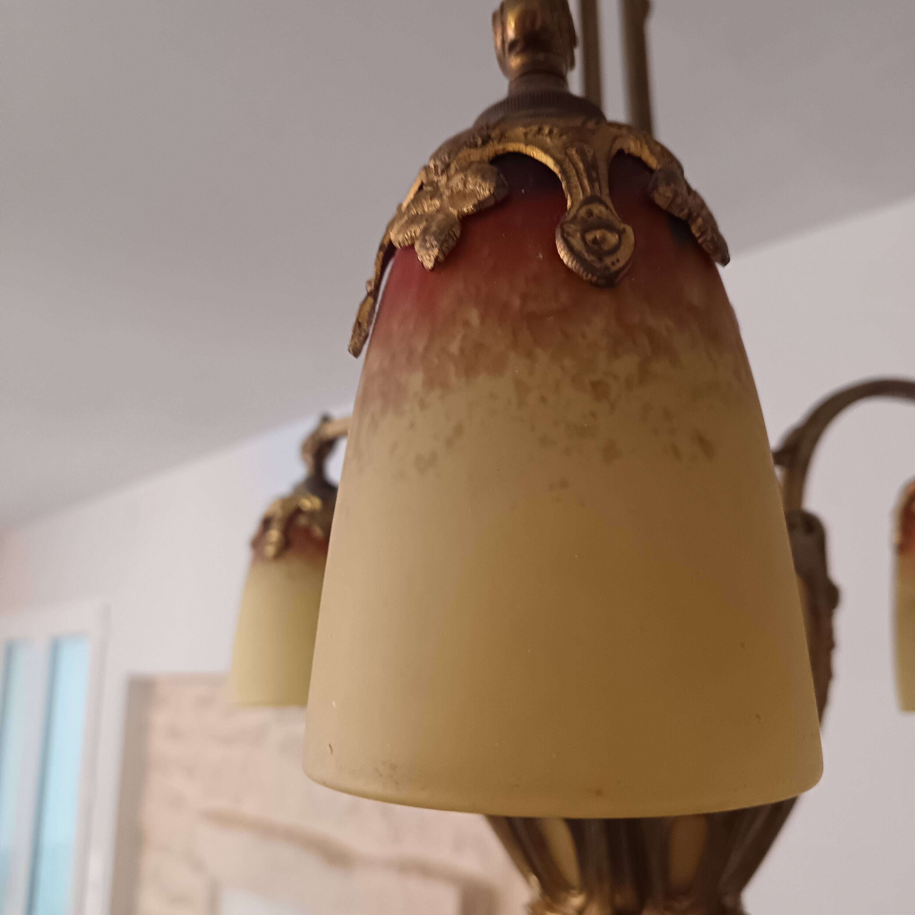 Art Deco glass paste chandelier