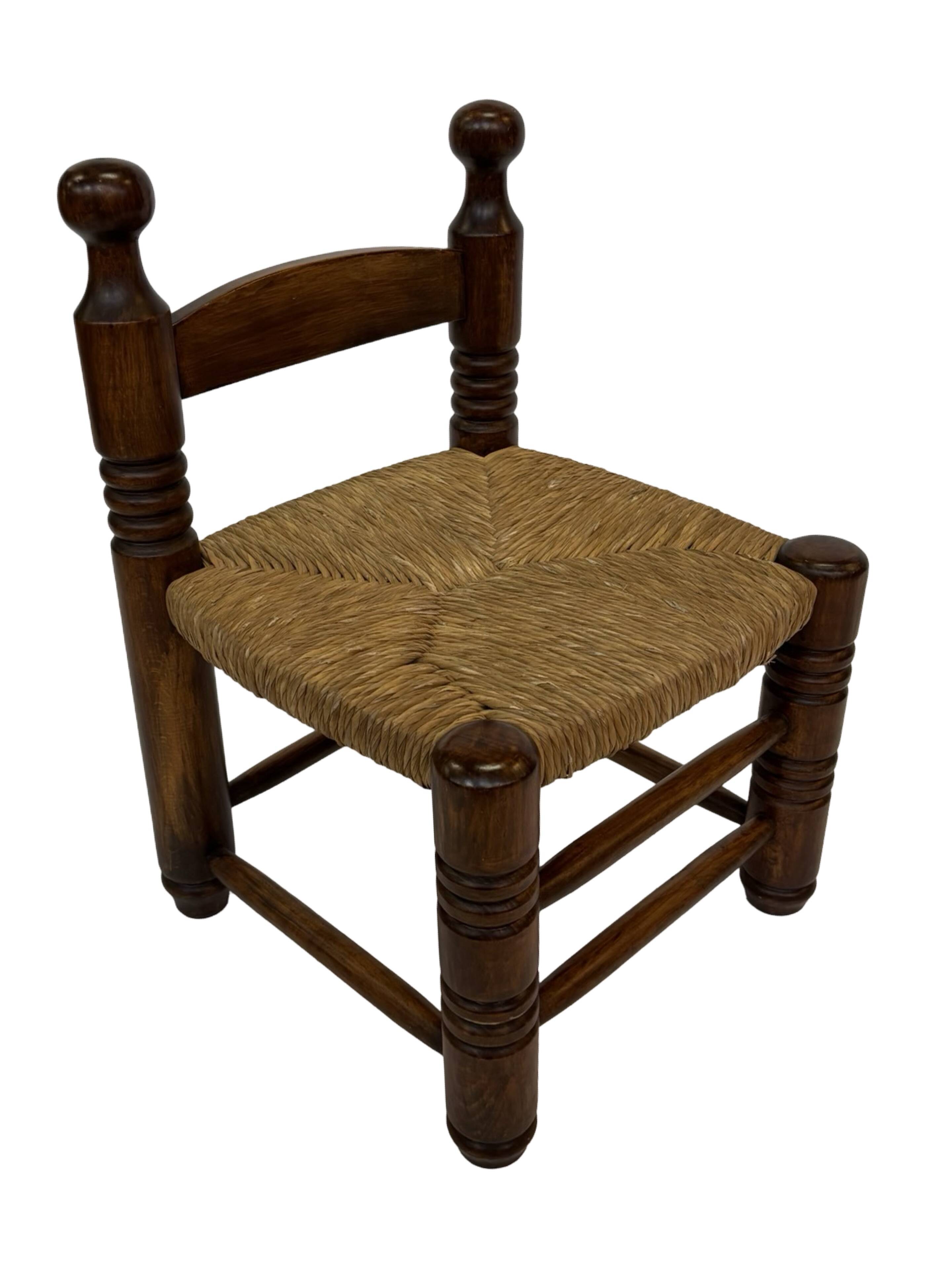 Vintage French wicker chair Charles Dudouyt Design