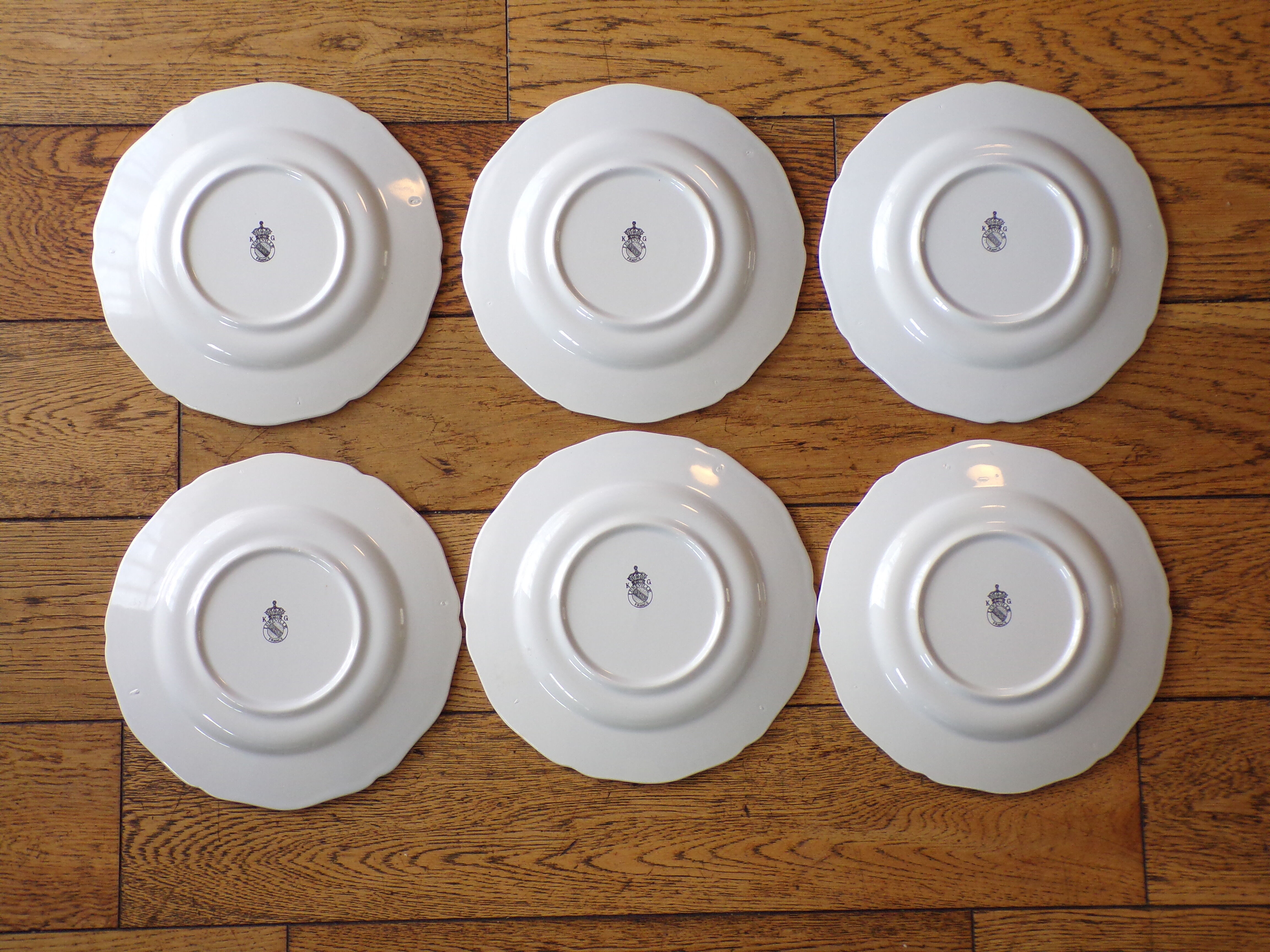 Lot 6 plates dessert Lunéville KG Lamppost