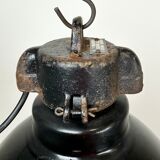 Industrial Bauhaus Black Enamel Pendant Lamp, 1930s