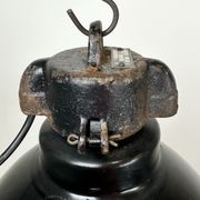Industrial Bauhaus Black Enamel Pendant Lamp, 1930s