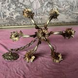Gilt bronze chandelier 6 candles from the 100s