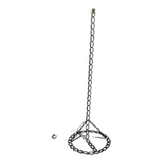Vintage floor lamp from the 50s in blackened iron in the shape of a chain