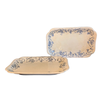 Pair of rectangular dishes Regout model Ortus