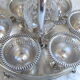 Egg bowl old egg service silver metal 6 shells display salt shaker