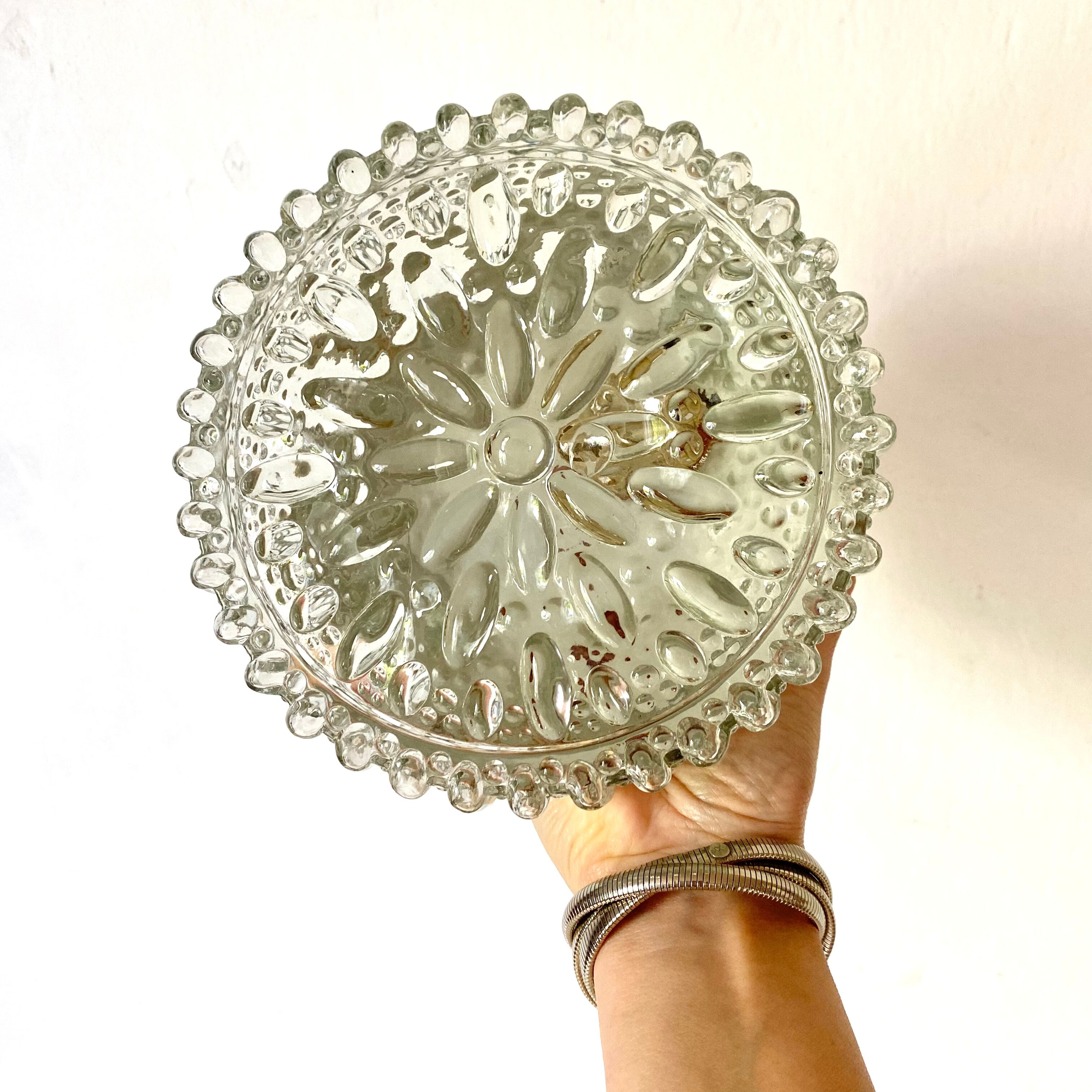 Vintage round glass ceiling lamp