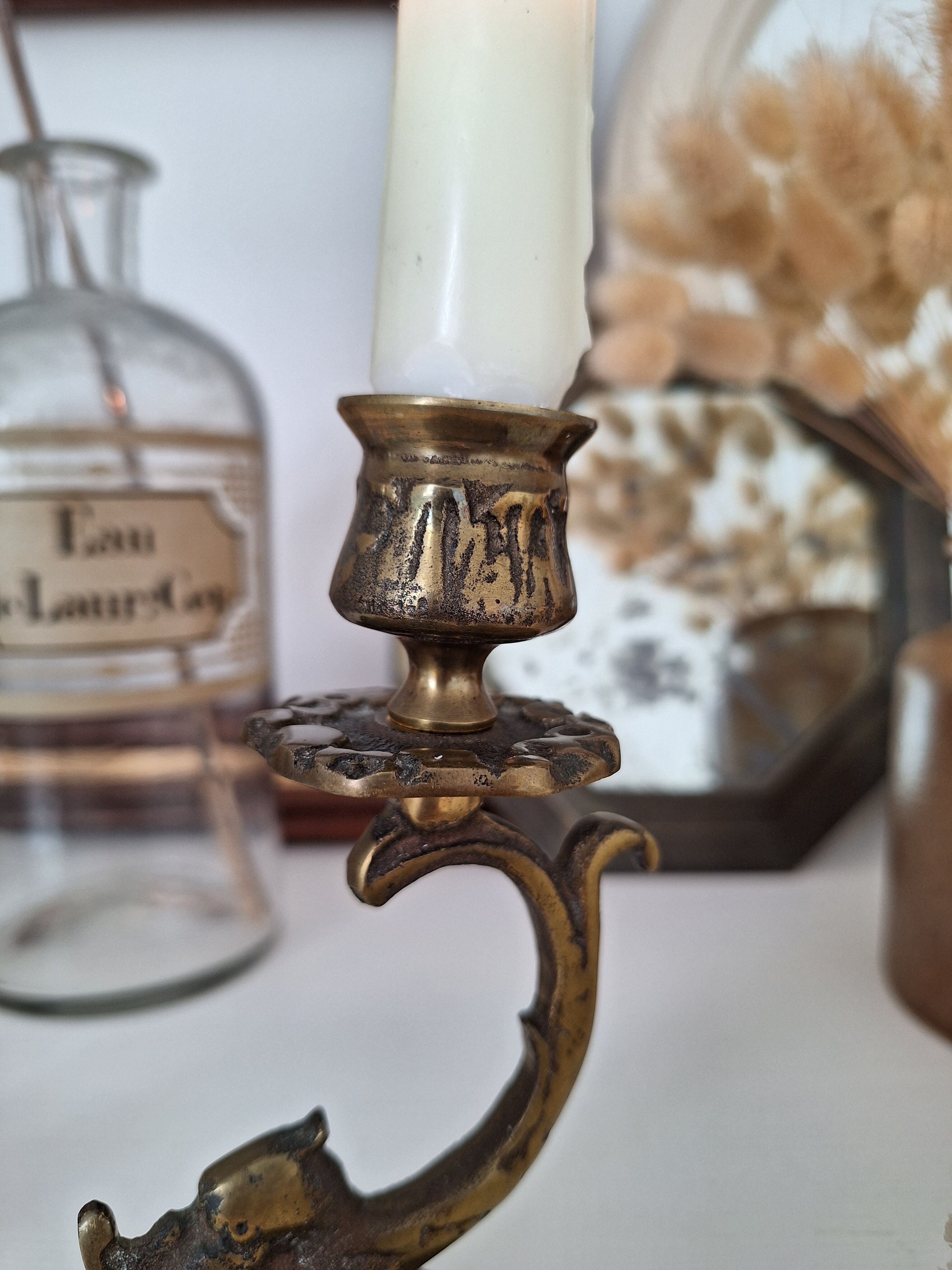 Vintage brass candle holder