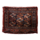 Handmade antique Turkmen Yomud collectible mat rug 40cm x 51cm, 1900s