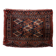 Handmade antique Turkmen Yomud collectible mat rug 40cm x 51cm, 1900s