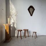 Brutalist wooden mirror 1900