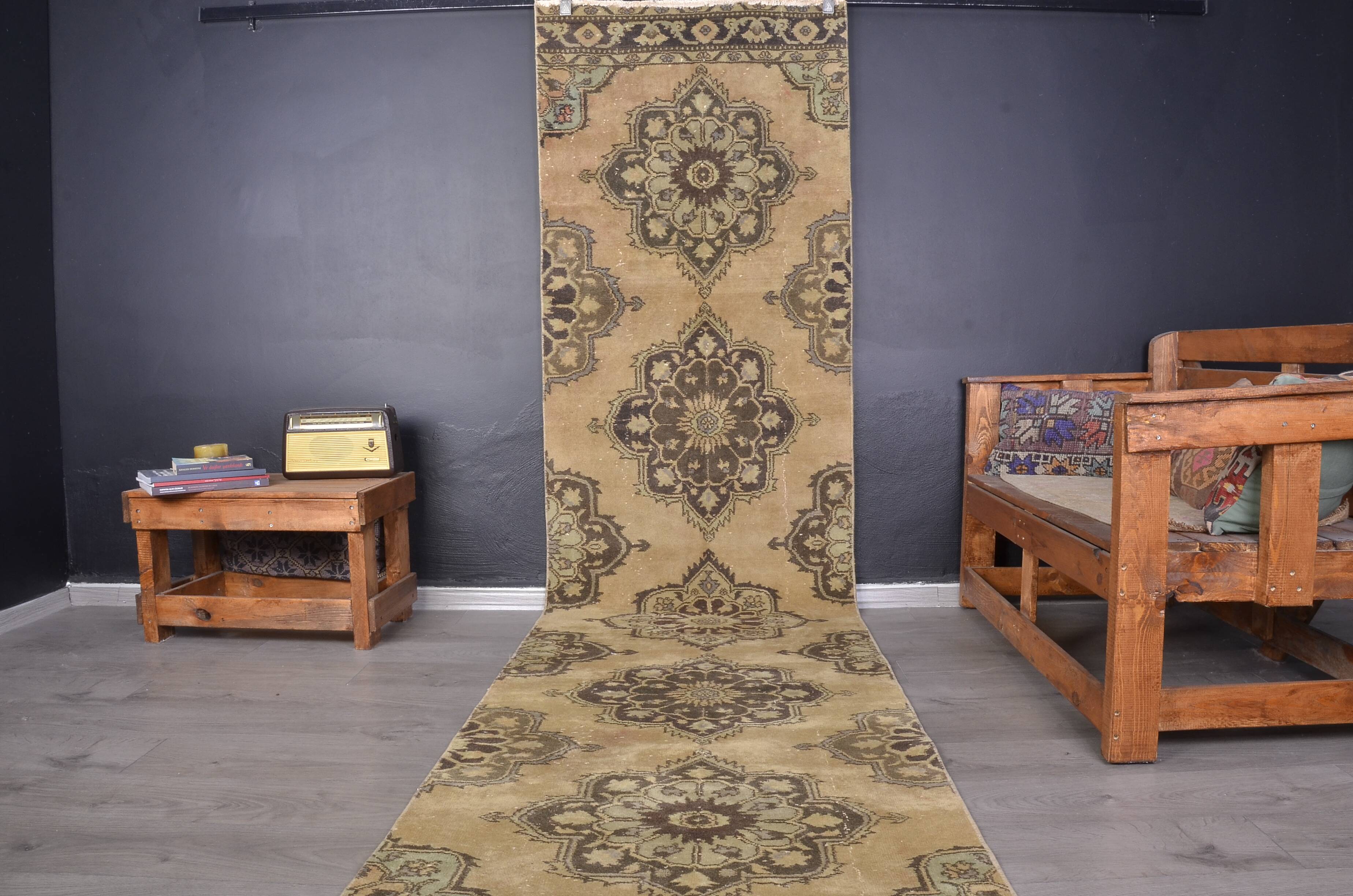 Extra Long Oushak Wool Hallway Runner sku 1904