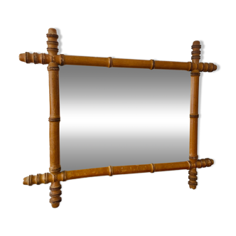 Miroir bois sculpté façon bambou
