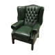 In the 1970s green leather Chesterfield armchair