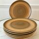 Set of 6 Lonchamp flat plates in hand-painted sandstone