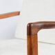 Fauteuil scandinave original Baczyk, années 1960, rénovation, beige, teck