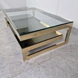 Vintage gold leaf coffee table by Belgochrom, 1970s