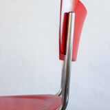 Functionalist Bauhaus Style Red Dining Chairs By Kovona, 1940s